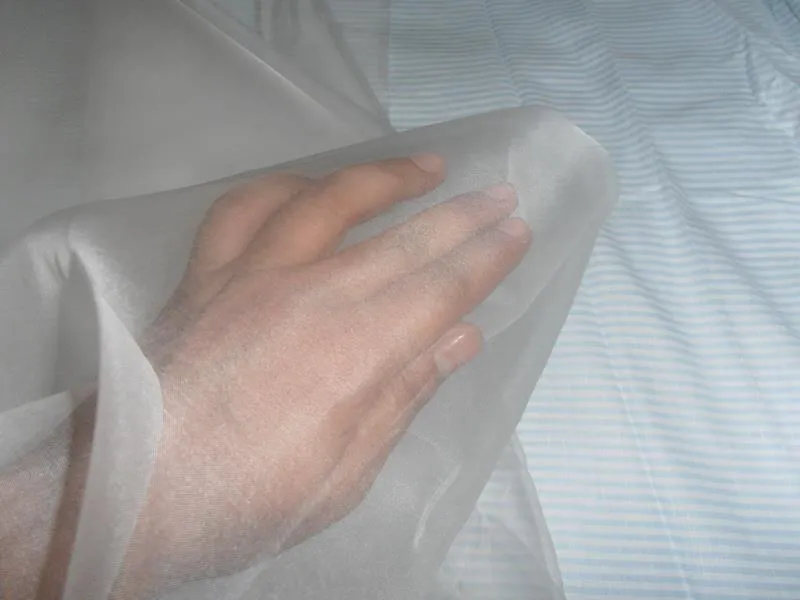 100% silk organza imported off white colour 44 / 54&quot;  wide- 7 momme Dyeable