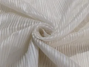 100 % SILK ORGANZA VERTICAL STRIPES IVORY COLOUR SEMI SHEER 44" WIDE [12326]