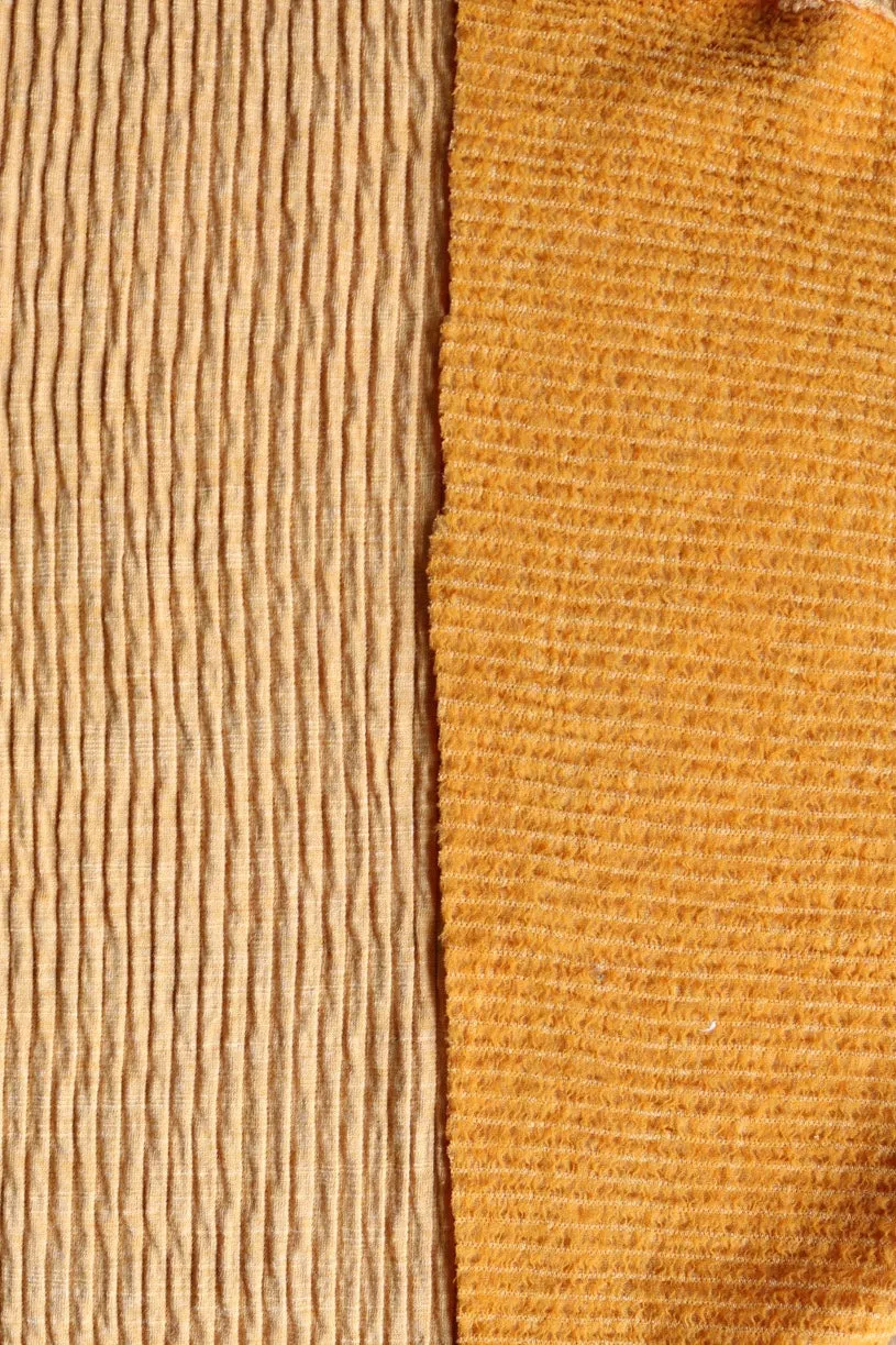 1YD 16IN REMNANT; Mustard Almafi Rib Sweater Knit