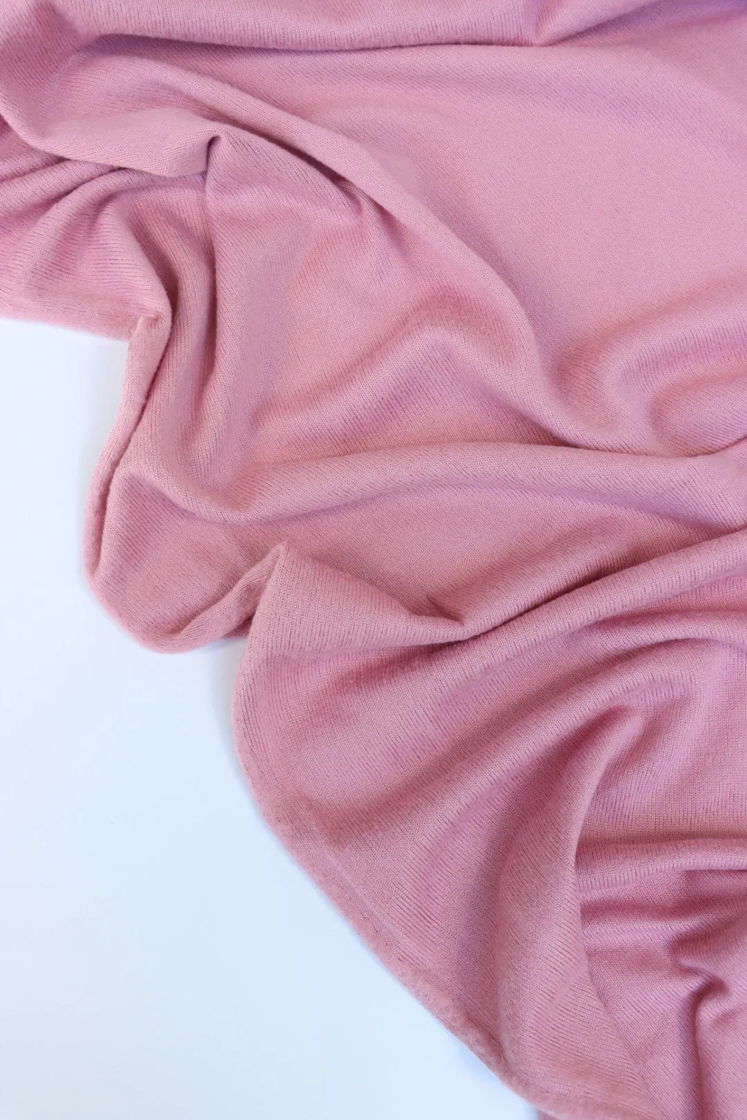 1YD 18IN REMNANT; Rosey Mauve Versailles Brushed Hacci Sweater Knit