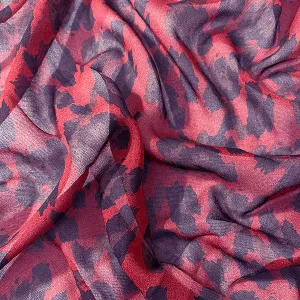 2 1/4 YD PC-Red Multi Chiffon Print Fabric