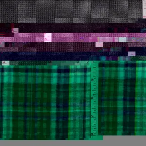 2 YD PC-Dove/Hot Pink/Turquoise Plaid Reversible Cotton Gauze Fabric