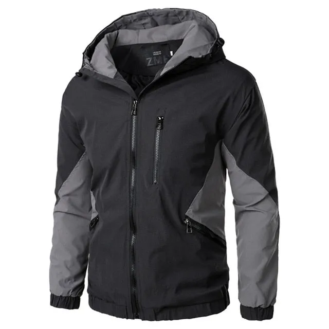2021 New Autumn Winter Hooded Zipper Jacket Men Streetwear Bomber Jacket Windbreaker Mens Sportswear Coat