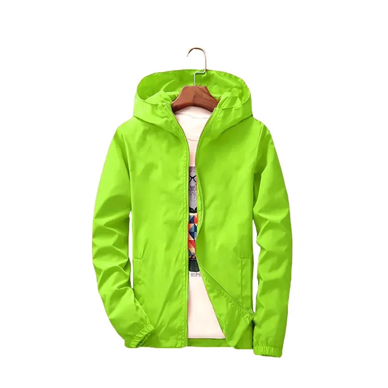 2024 New Women‘s Jacket Outerwear Spring Autumn Hooded Casual Windbreaker Coat Summer Sunscreen Clothing Family Size 7XL A8