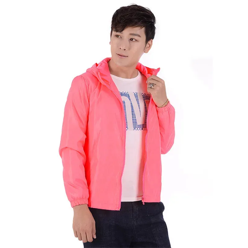 2024 New Women‘s Jacket Outerwear Spring Autumn Hooded Casual Windbreaker Coat Summer Sunscreen Clothing Family Size 7XL A8
