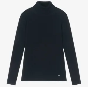 345 Mayoral Tween/Teen Girls Rolled Turtleneck Sweater - Navy