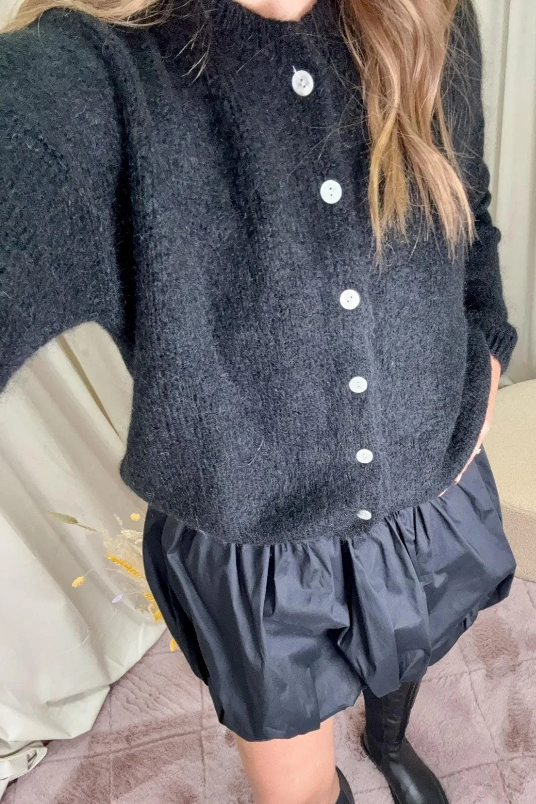 A-bee - Soft Cardigan - Black