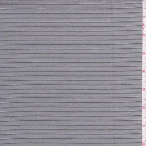 Antique Silver Pinstripe Satin Charmeuse Fabric