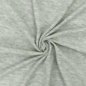 Ash Gray-White Slub Stretch Cotton Jersey Knit Fabric