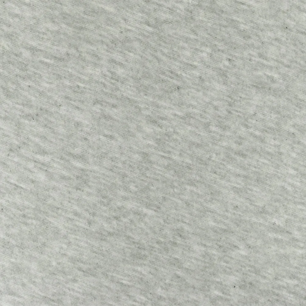 Ash Gray-White Slub Stretch Cotton Jersey Knit Fabric