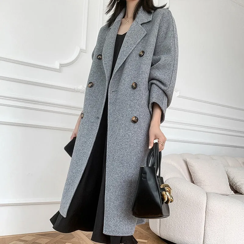 Autumn and winter new cashmere wool coat ladies coat long