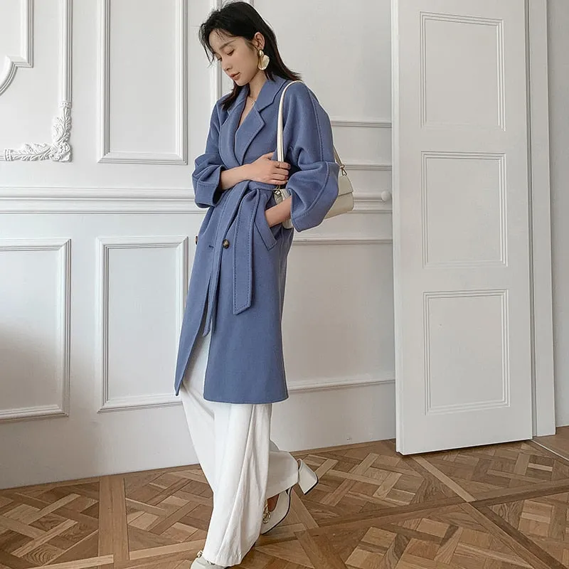 Autumn and winter new cashmere wool coat ladies coat long