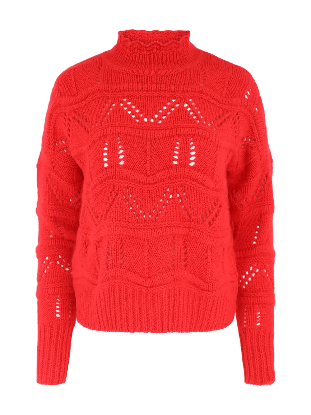 Autumn Cashmere Chunky Wavy Pointelle Sweater in Blazer