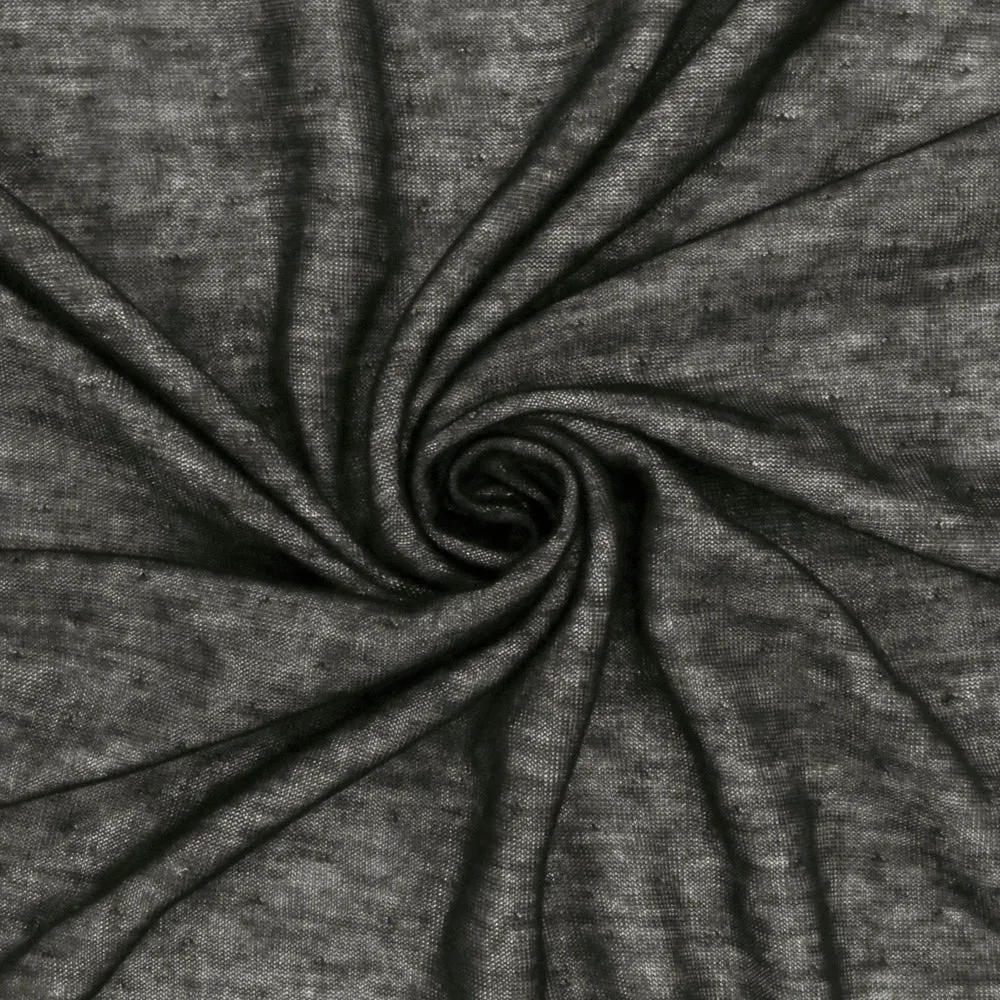 Black-White Viscose Pointelle Stretch Double Knit Fabric