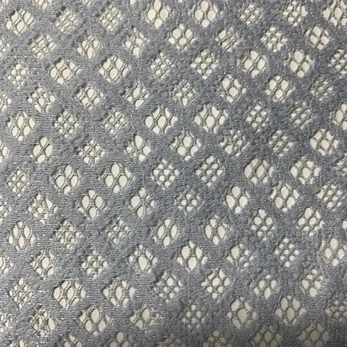 Blue Smoke Lattice Lace Fabric