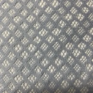 Blue Smoke Lattice Lace Fabric