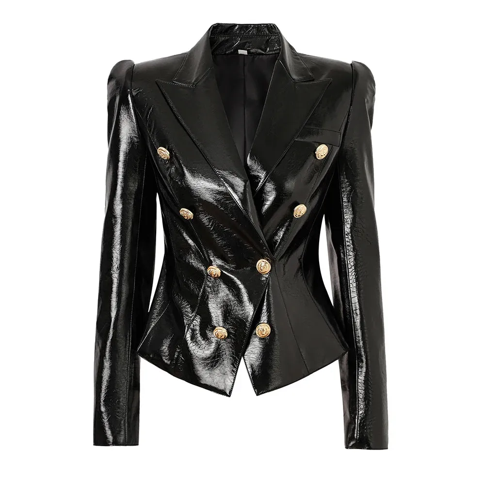 Bold and Beautiful Leather Blazer Jacket