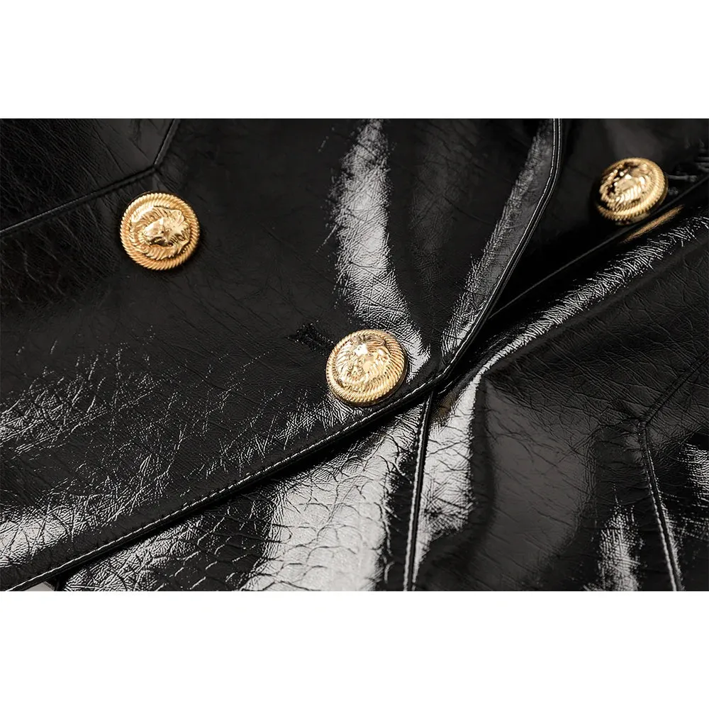 Bold and Beautiful Leather Blazer Jacket