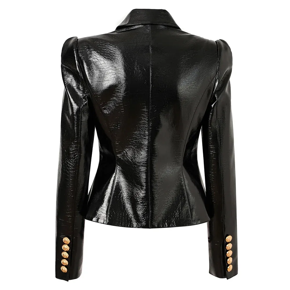 Bold and Beautiful Leather Blazer Jacket