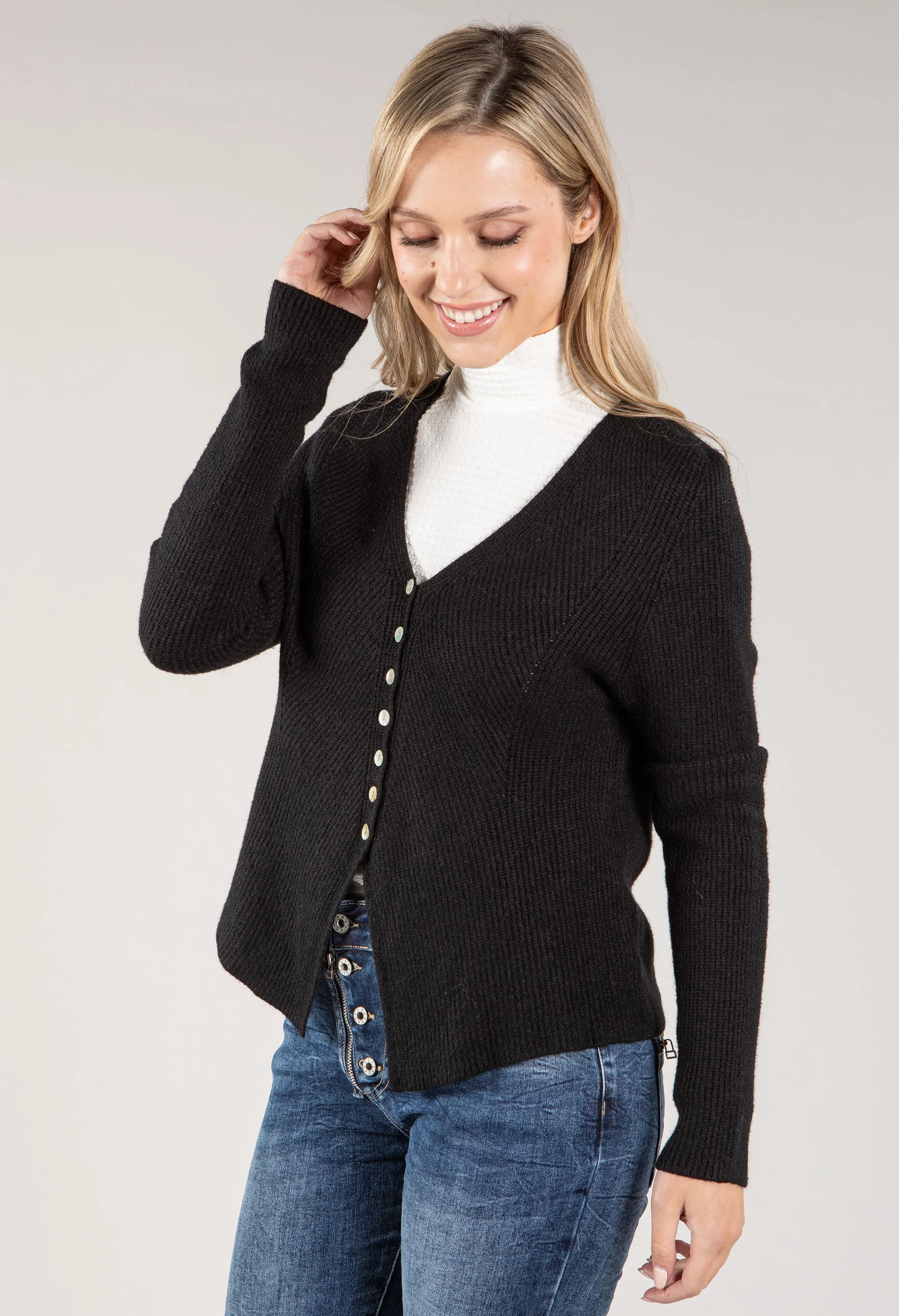Button Down Ribbed Cardi