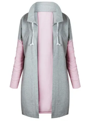 Casual Women Patchwork Turn-Down Collar Coats