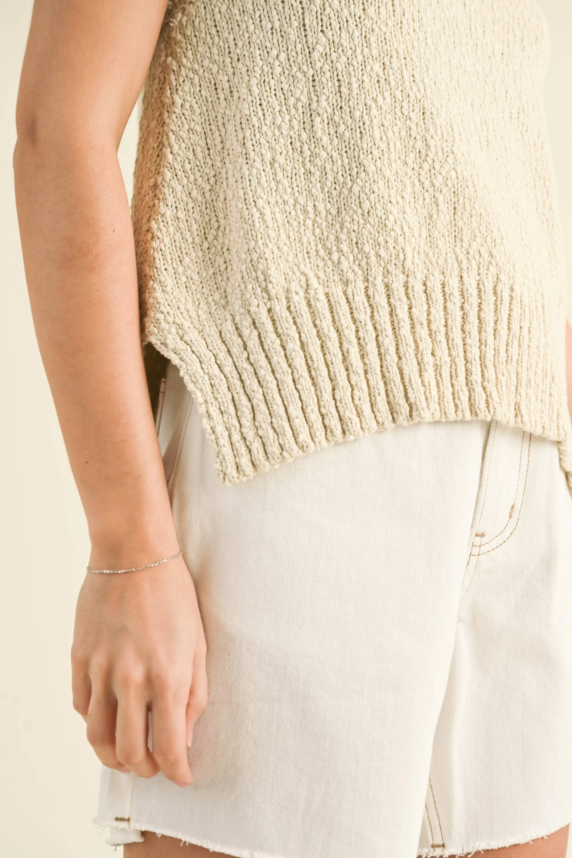CHUNKY WEAVE KNITTED TOP