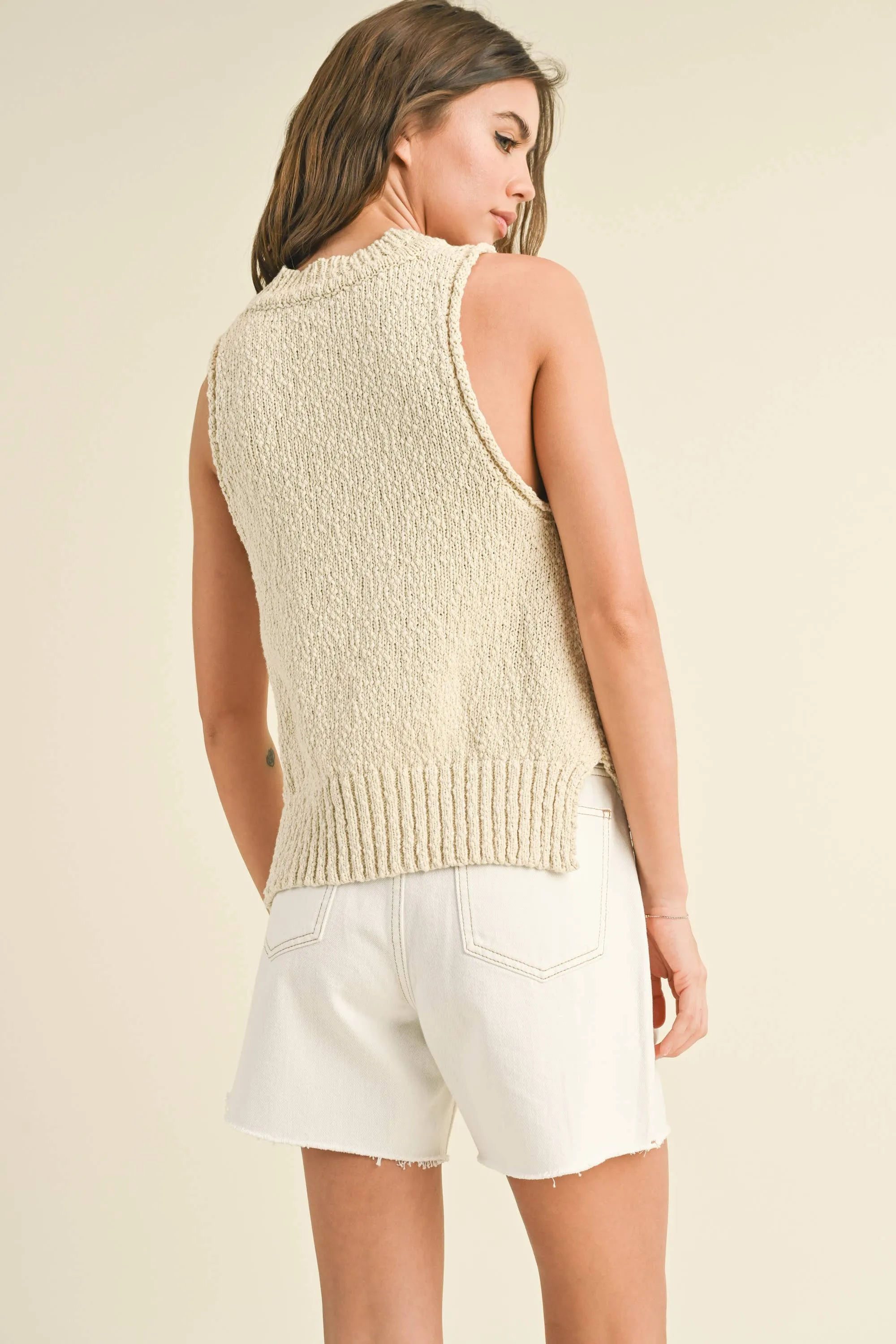 CHUNKY WEAVE KNITTED TOP