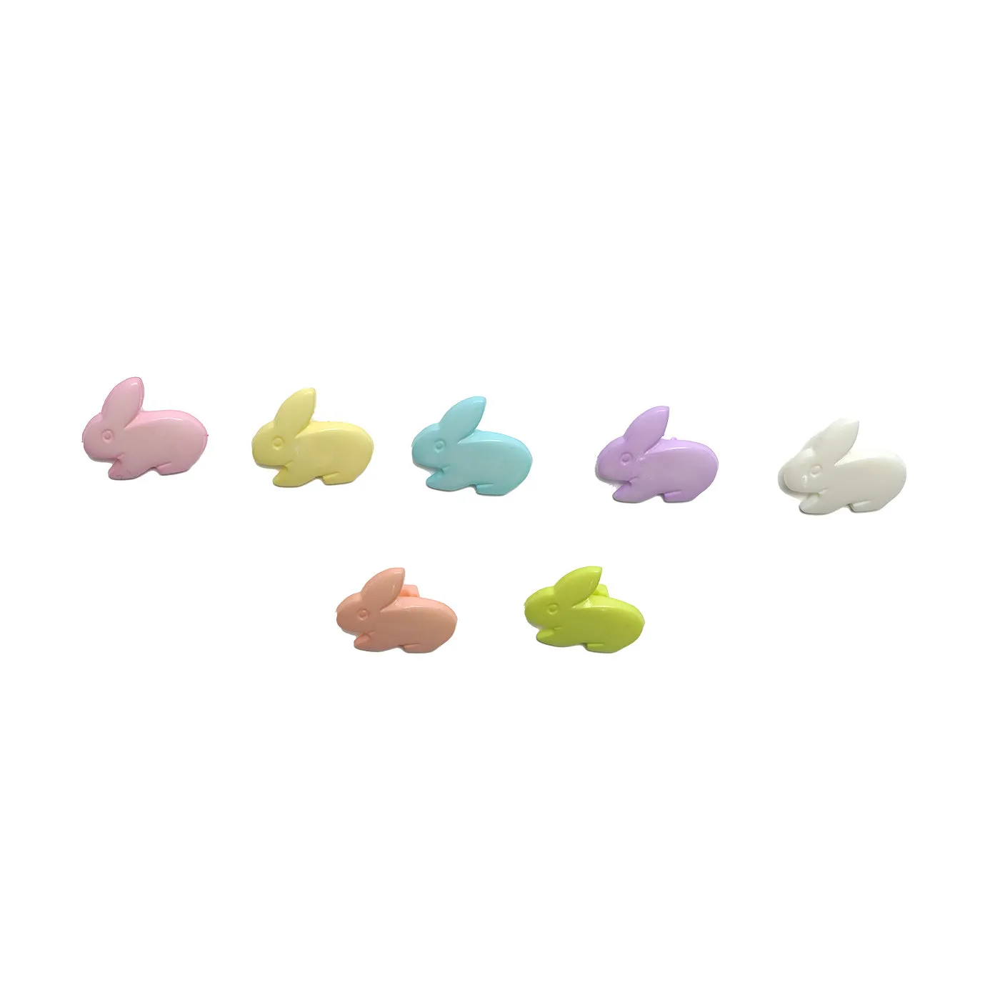 Citrus Green Plastic Rabbit Baby Buttons - 18mm Shank (5 Pcs)