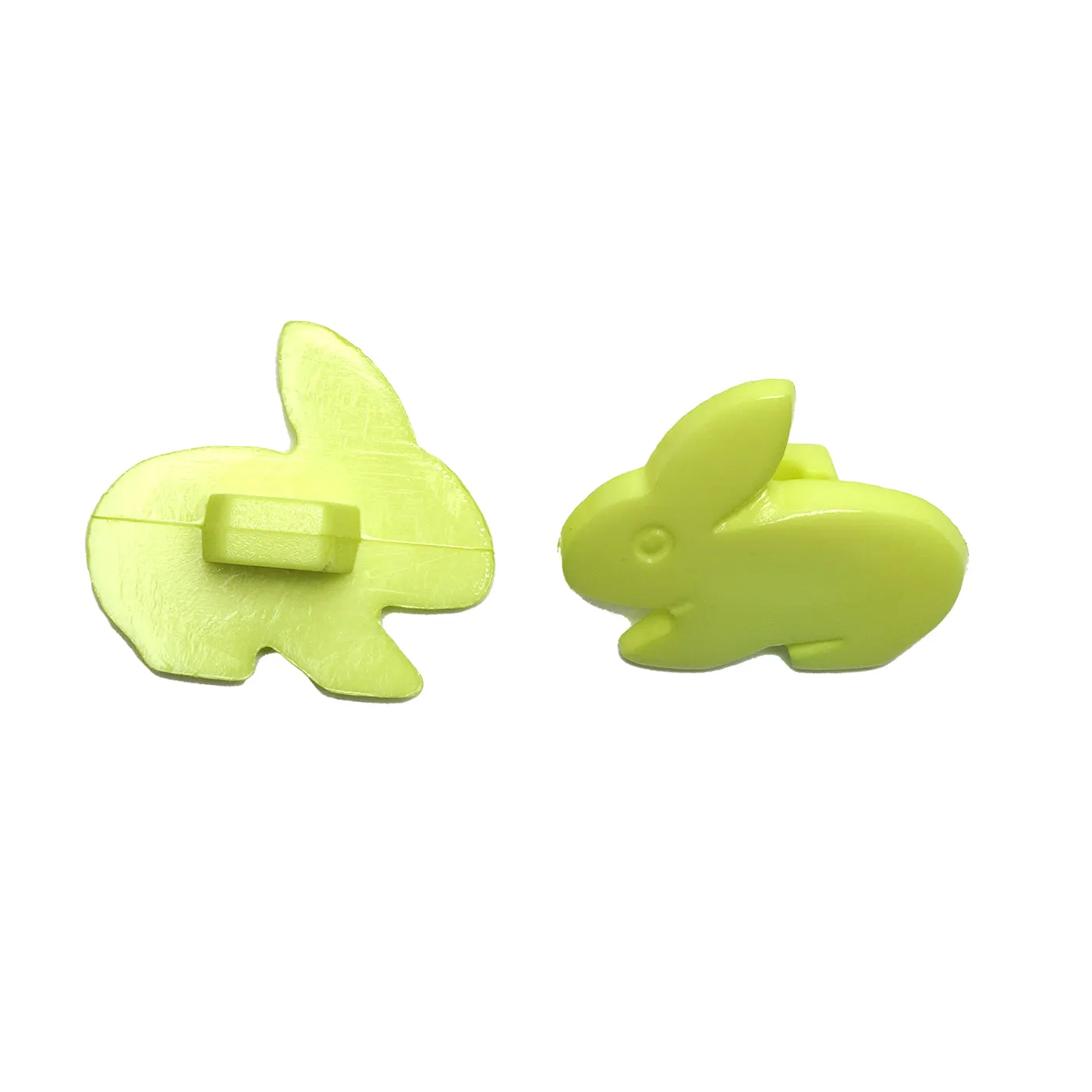Citrus Green Plastic Rabbit Baby Buttons - 18mm Shank (5 Pcs)