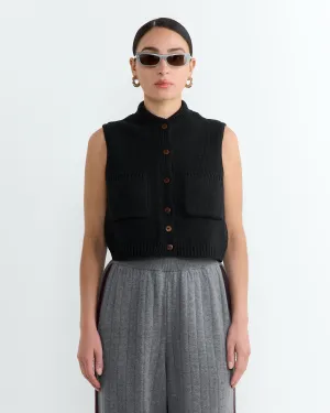 Cotton Waistcoat in Black