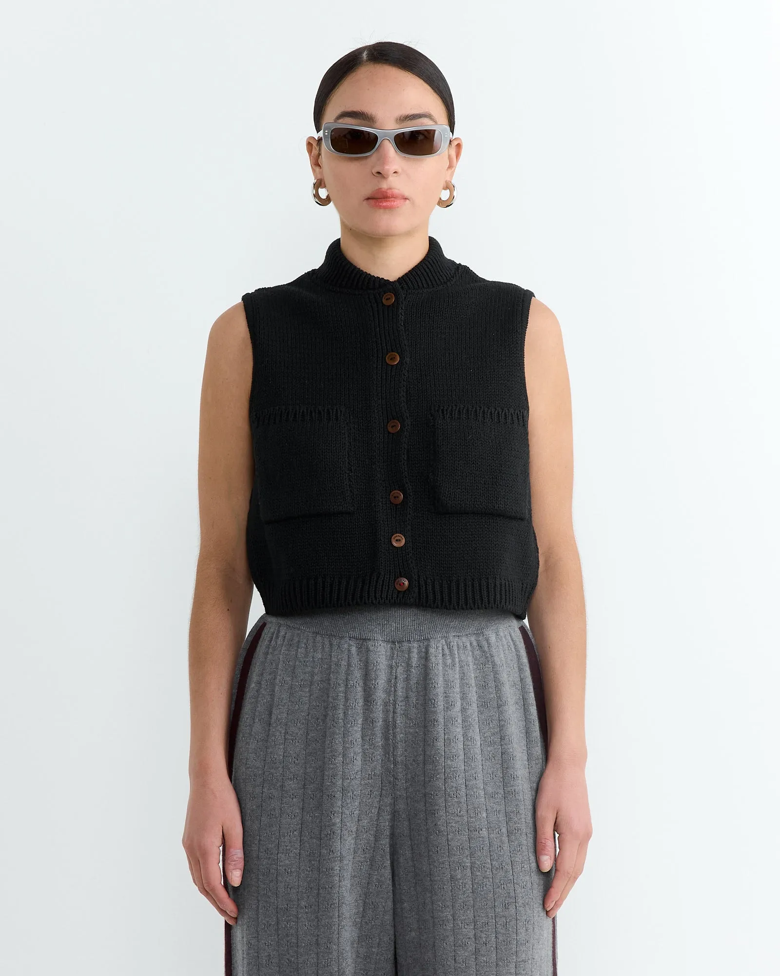 Cotton Waistcoat in Black