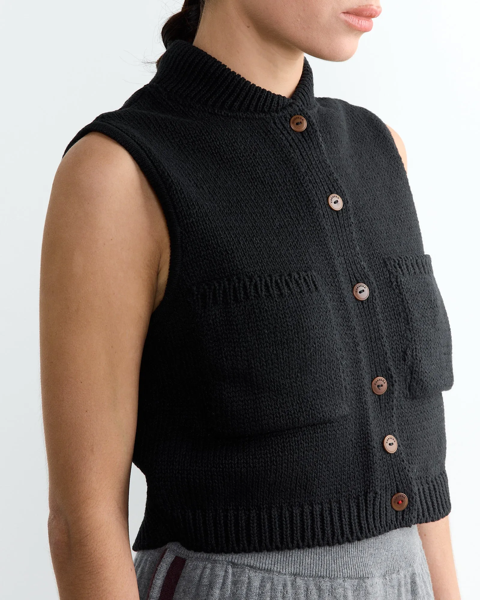 Cotton Waistcoat in Black
