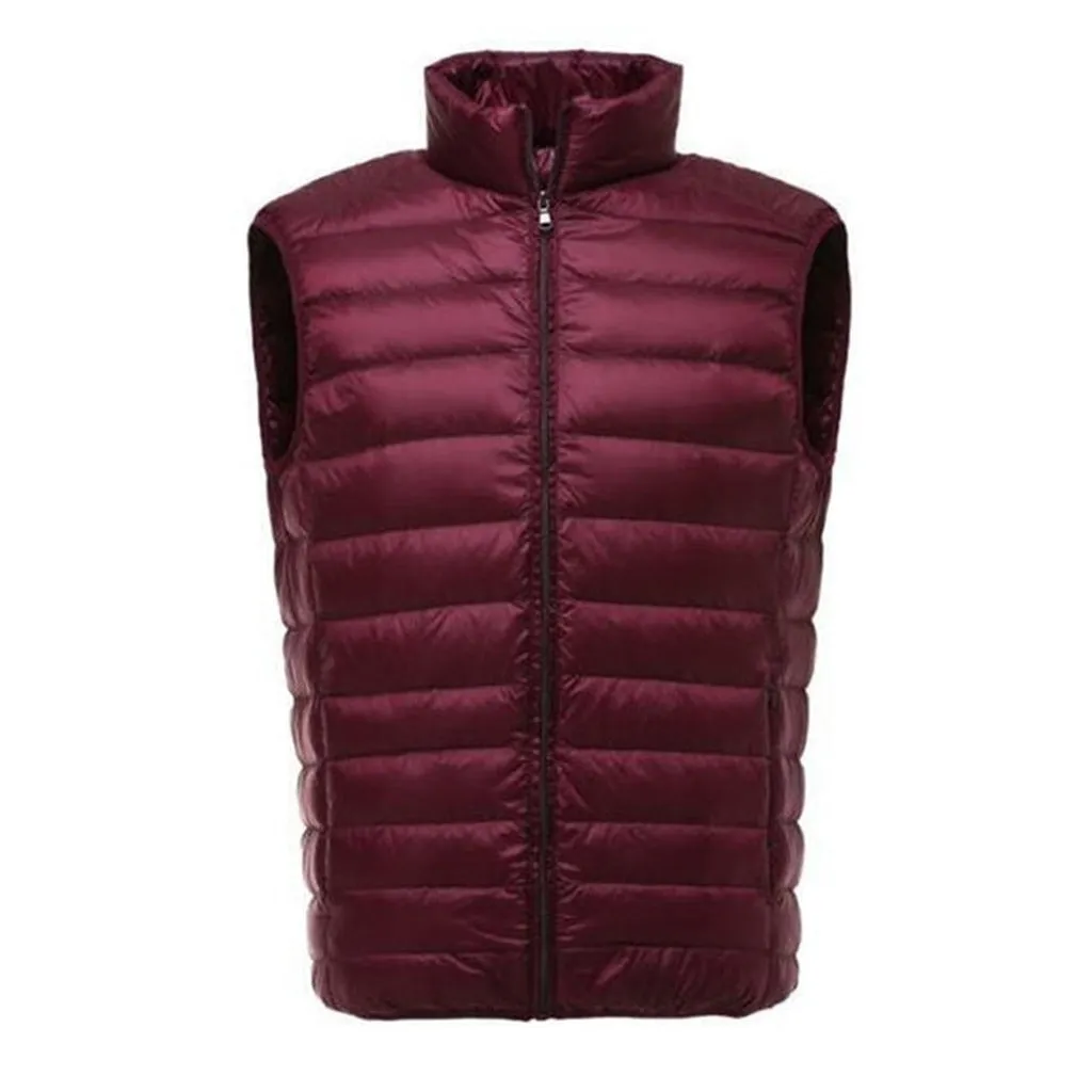 Covrlge Casual Light Men Down Vest Top Selling Zipper Big Size New Arrival 6 Colors Male White Duck Down Vest MWB014