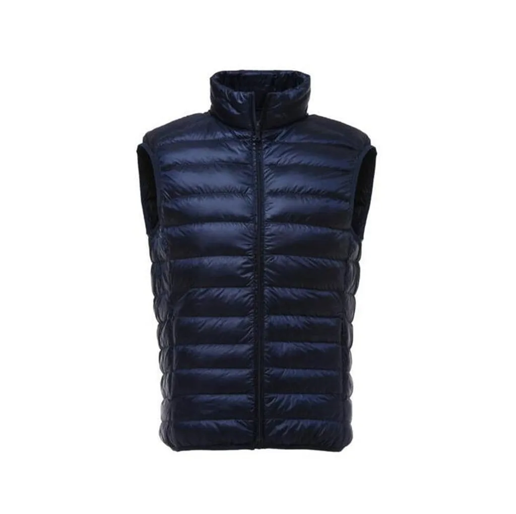 Covrlge Casual Light Men Down Vest Top Selling Zipper Big Size New Arrival 6 Colors Male White Duck Down Vest MWB014