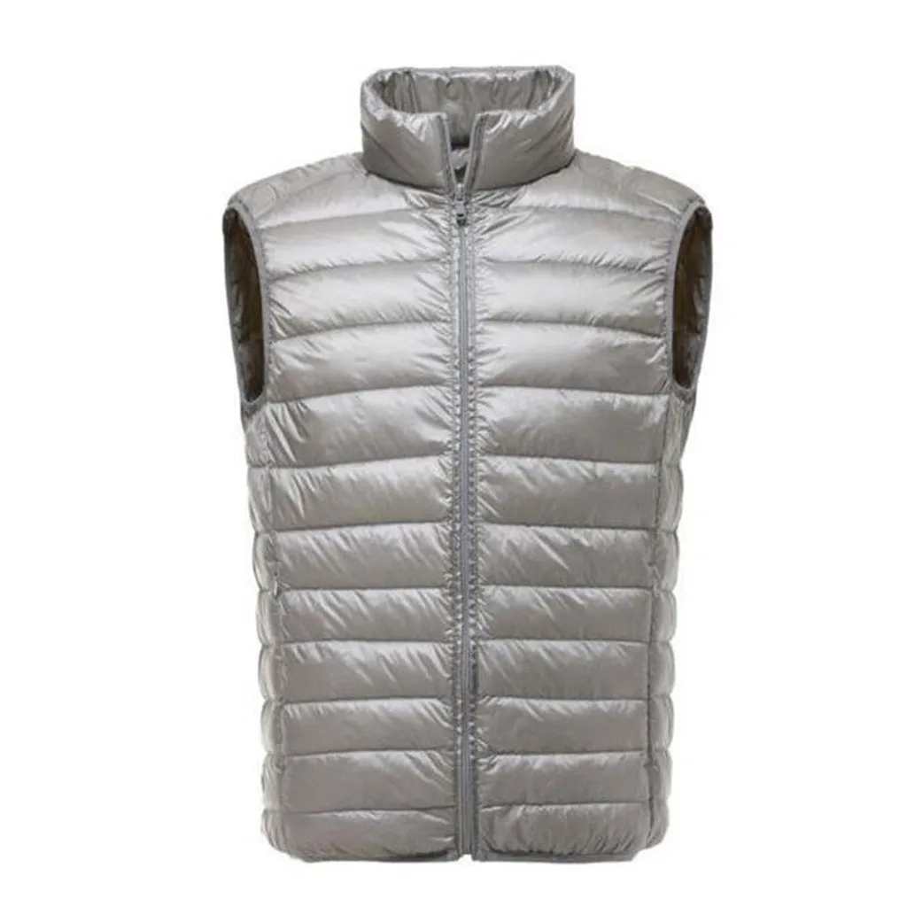 Covrlge Casual Light Men Down Vest Top Selling Zipper Big Size New Arrival 6 Colors Male White Duck Down Vest MWB014