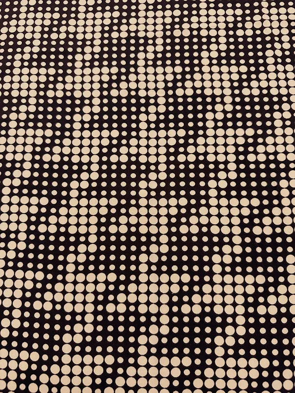 Cream Dot Print Poly Peachskin Fabric