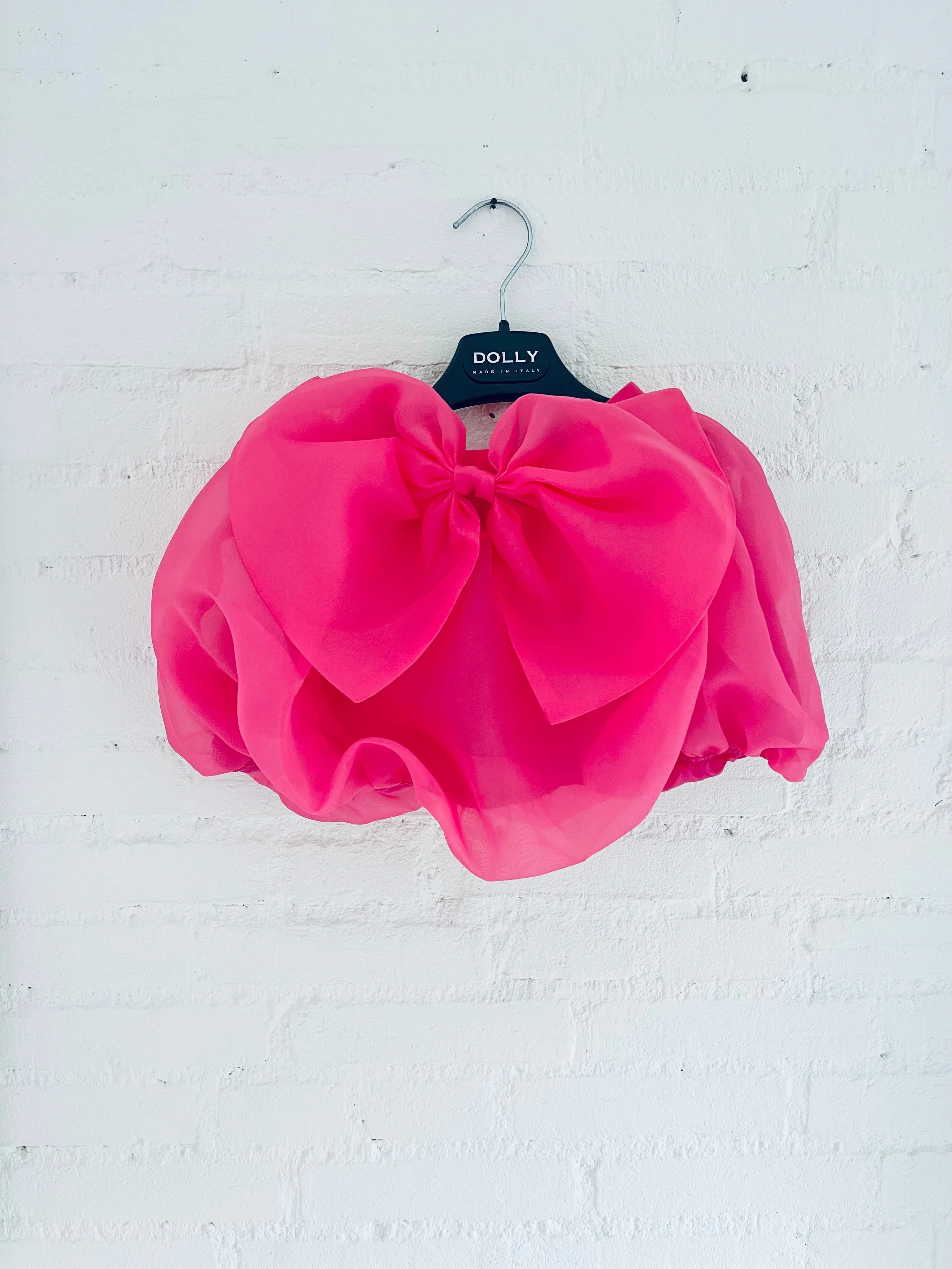 DOLLY WORLD BIG BOW PUFF BALLOON ORGANZA SKIRT barbiepink