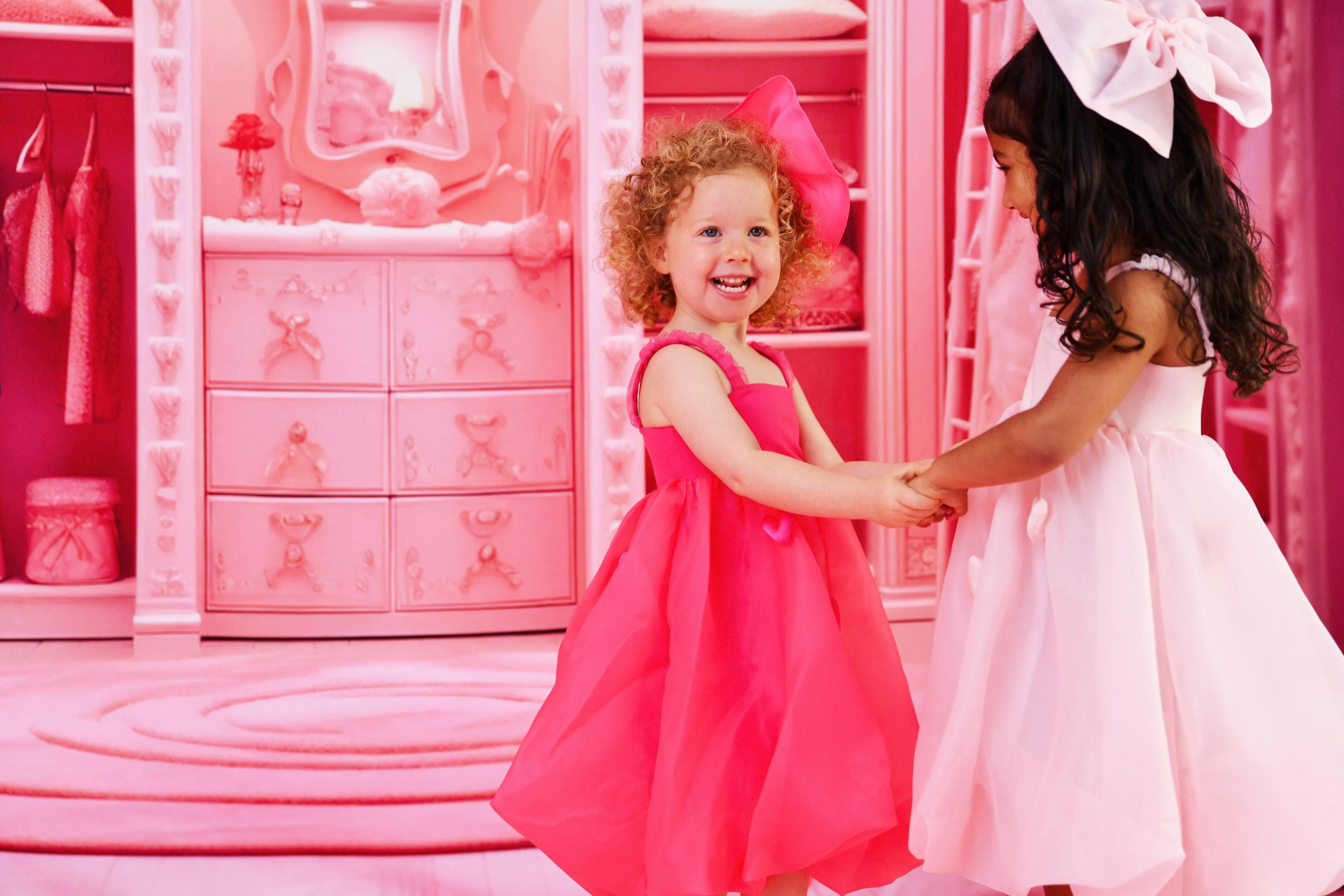 DOLLY WORLD HEART BALLOON ORGANZA DRESS WITH COTTON BODY dollypink