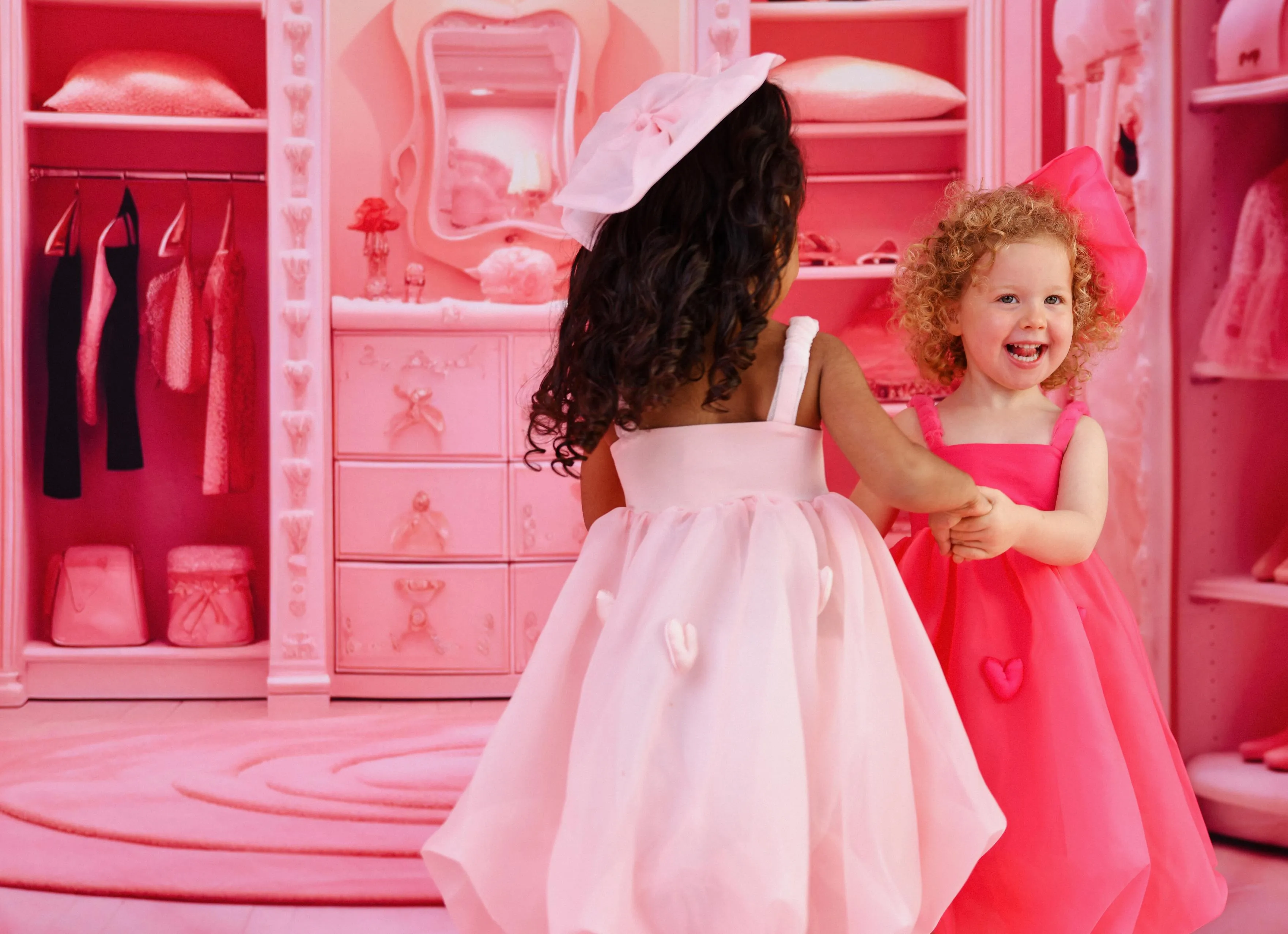 DOLLY WORLD HEART BALLOON ORGANZA DRESS WITH COTTON BODY dollypink