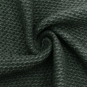 Dusty Navy - Gray Wool Blend Pique Woven Jacketing Fabric