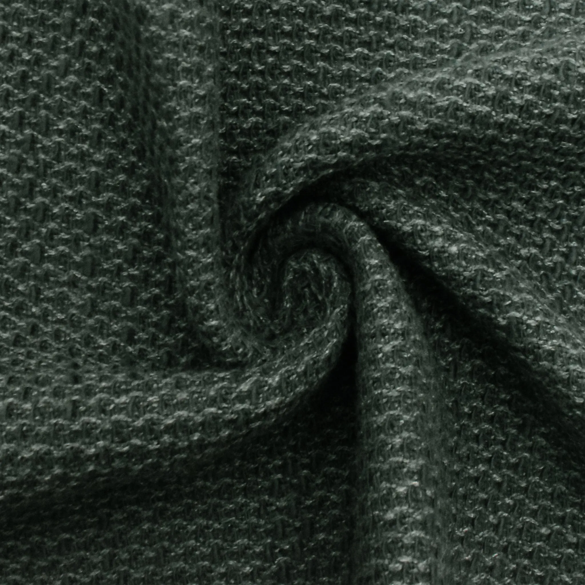 Dusty Navy - Gray Wool Blend Pique Woven Jacketing Fabric