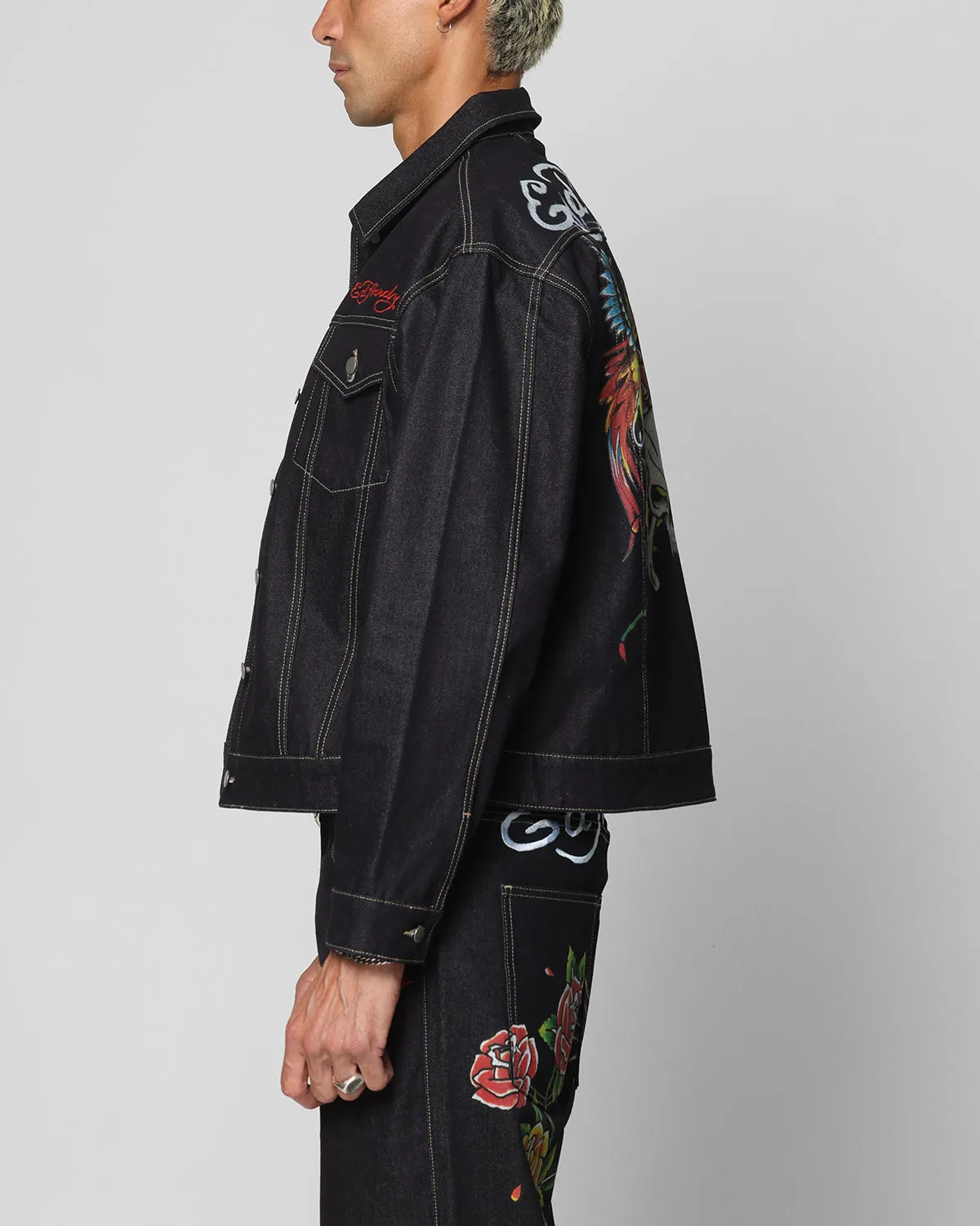 Ed Hardy Denim Jacket Raw Indigo