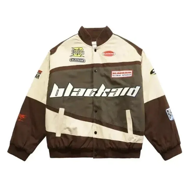 Embroidery  Leather Baseball Coat