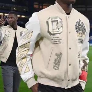 Embroidery  Leather Baseball Coat