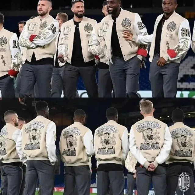 Embroidery  Leather Baseball Coat