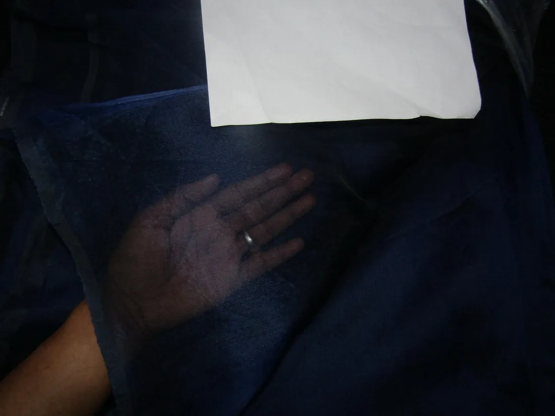 Exclusive silks~navy blue silk organza 110&quot;wide