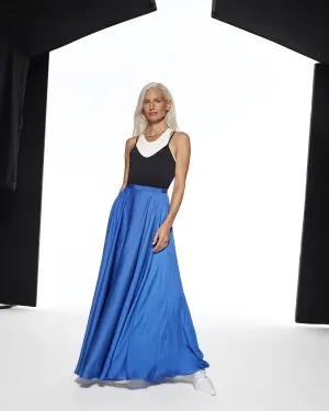 FLOWING MAXI SKIRT - BLUE