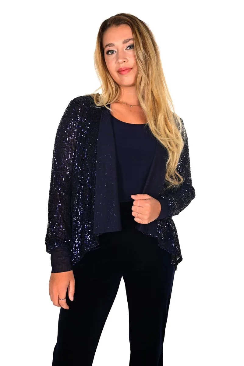 Frank Lyman Navy Sequin Cardigan