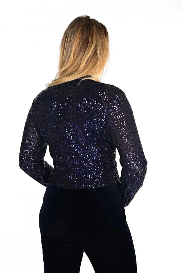 Frank Lyman Navy Sequin Cardigan