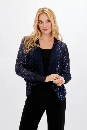 Frank Lyman Navy Sequin Cardigan